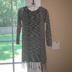 Mudd Hooded Duster Sweater w Fringe (Kids)